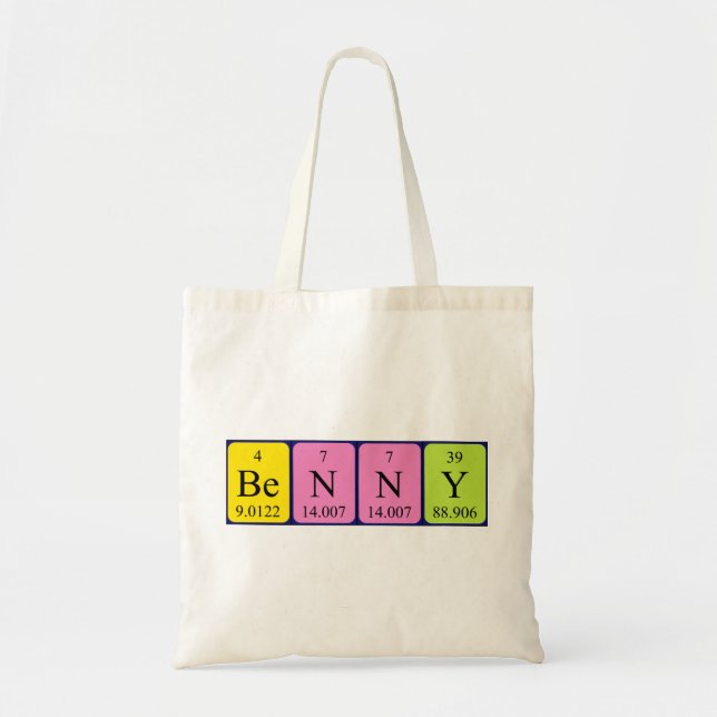 Sac fourre-tout de nom de table périodique Benny (Devant)