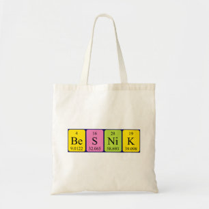 Sac fourre-tout de nom de table périodique Besnik
