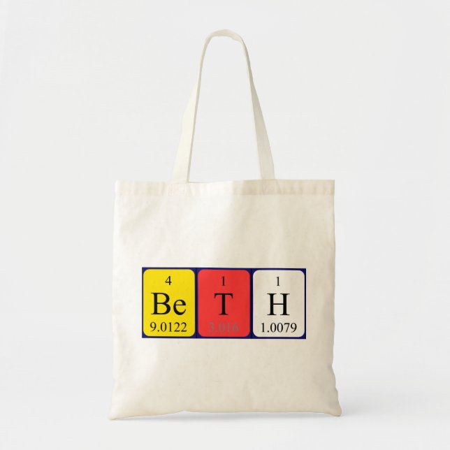Sac fourre-tout de nom de table périodique Beth (Devant)