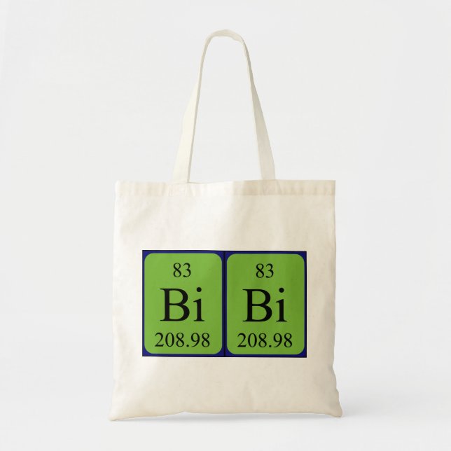 Sac fourre-tout de nom de table périodique Bibi (Devant)