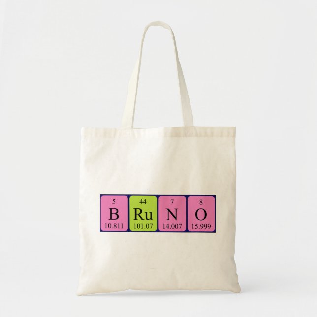 Sac fourre-tout de nom de table périodique Bruno (Devant)
