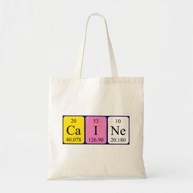 Sac fourre-tout de nom de table périodique Caine (Devant)
