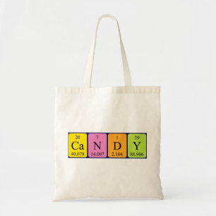 Sac fourre-tout de nom de table périodique Candy