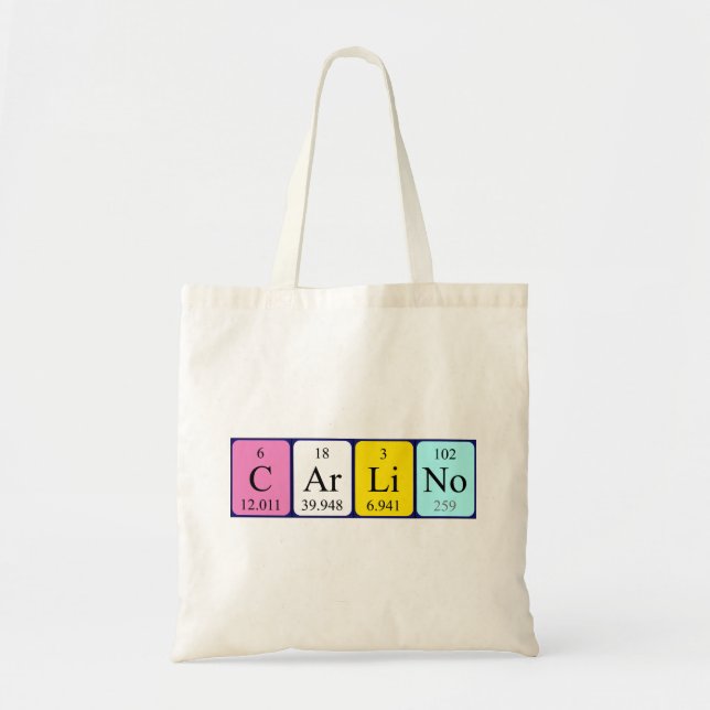 Sac fourre-tout de nom de table périodique Carlino (Devant)