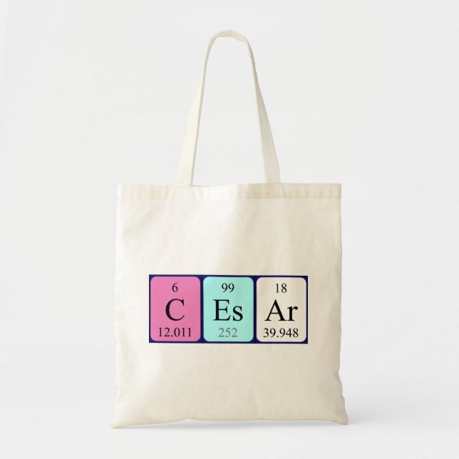 Sac fourre-tout de nom de table périodique Cesar (Devant)