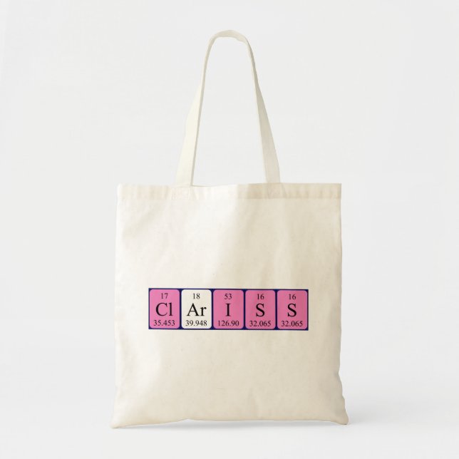 Sac fourre-tout de nom de table périodique Clariss (Devant)