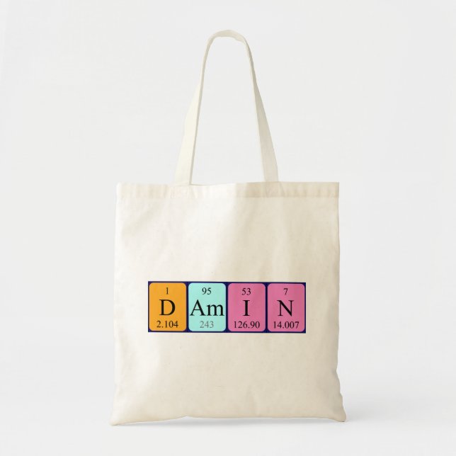 Sac fourre-tout de nom de table périodique Damin (Devant)