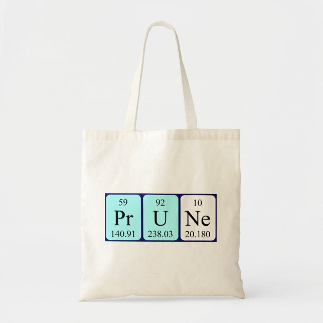 Sac fourre-tout de nom de table périodique de prun (Devant)