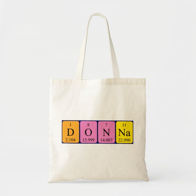 Sac fourre-tout de nom de table périodique Donna (Devant)