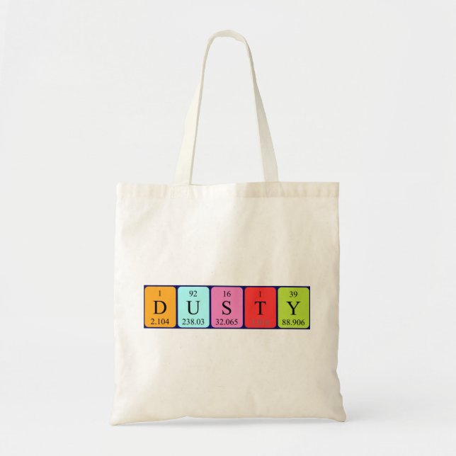 Sac fourre-tout de nom de table périodique Dusty (Devant)