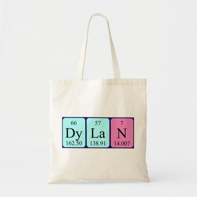 Sac fourre-tout de nom de table périodique Dylan (Devant)