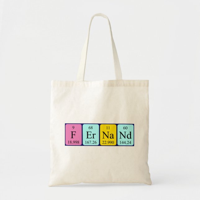 Sac fourre-tout de nom de table périodique Fernand (Devant)