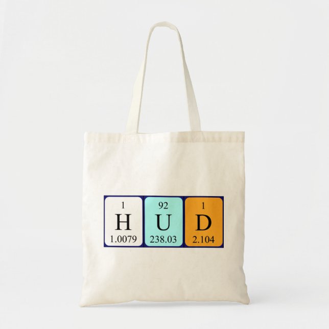 Sac fourre-tout de nom de table périodique Hud (Devant)