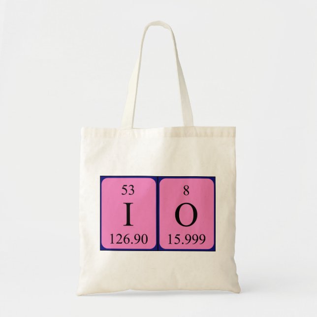 Sac fourre-tout de nom de table périodique Io (Devant)