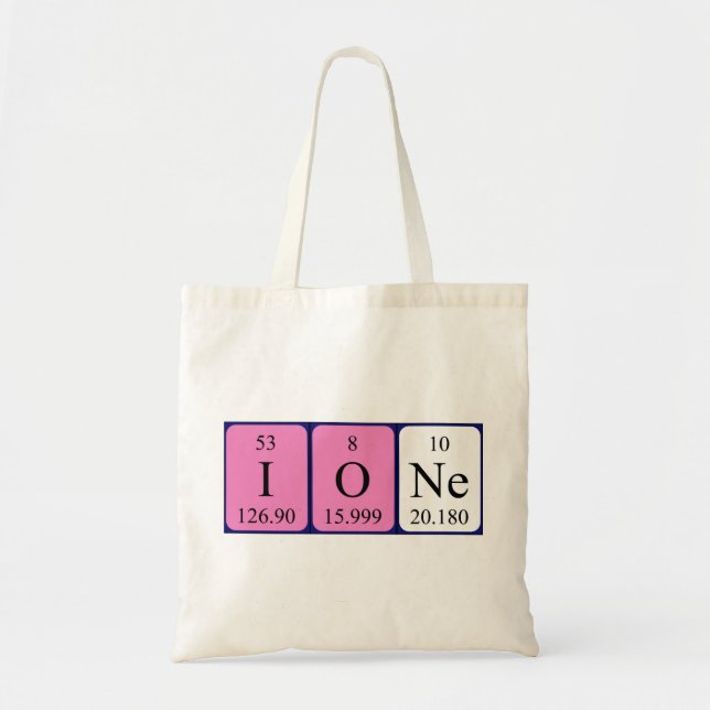 Sac fourre-tout de nom de table périodique Ione (Devant)