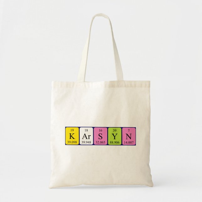Sac fourre-tout de nom de table périodique Karsyn (Devant)