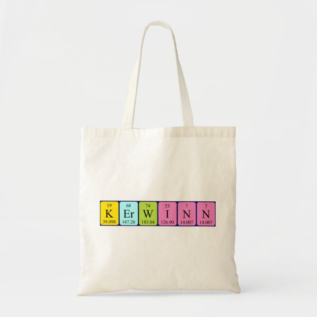 Sac fourre-tout de nom de table périodique Kerwinn (Devant)