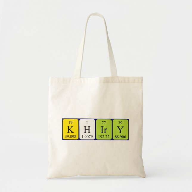 Sac fourre-tout de nom de table périodique Khiry (Devant)