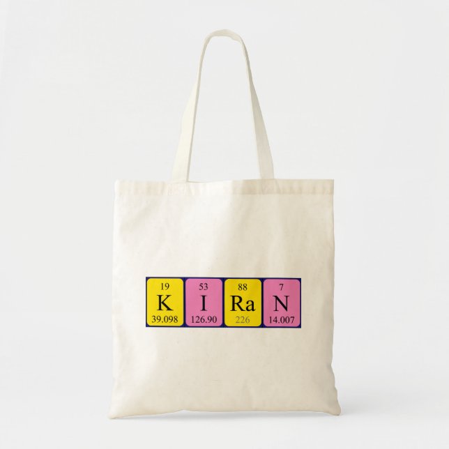 Sac fourre-tout de nom de table périodique Kiran (Devant)