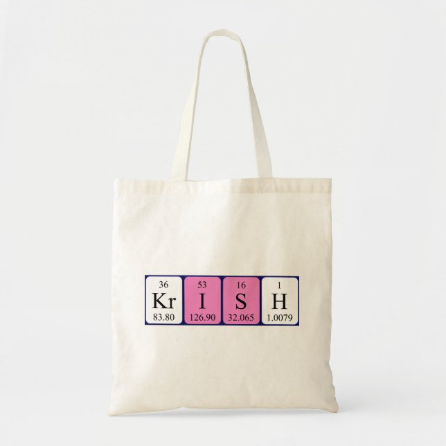Sac fourre-tout de nom de table périodique Krish (Devant)