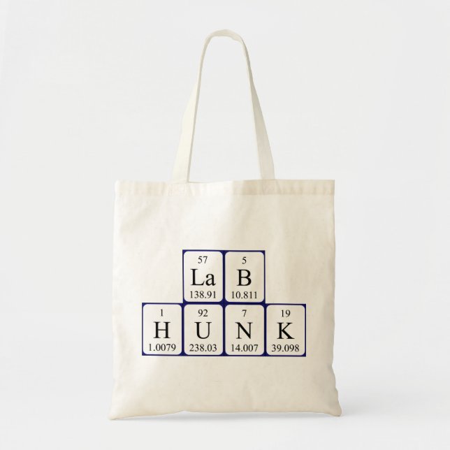 Sac fourre-tout de nom de table périodique Lab Hun (Devant)