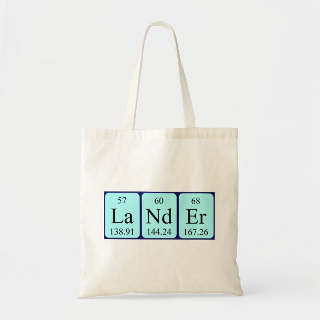 Sac fourre-tout de nom de table périodique Lander (Devant)