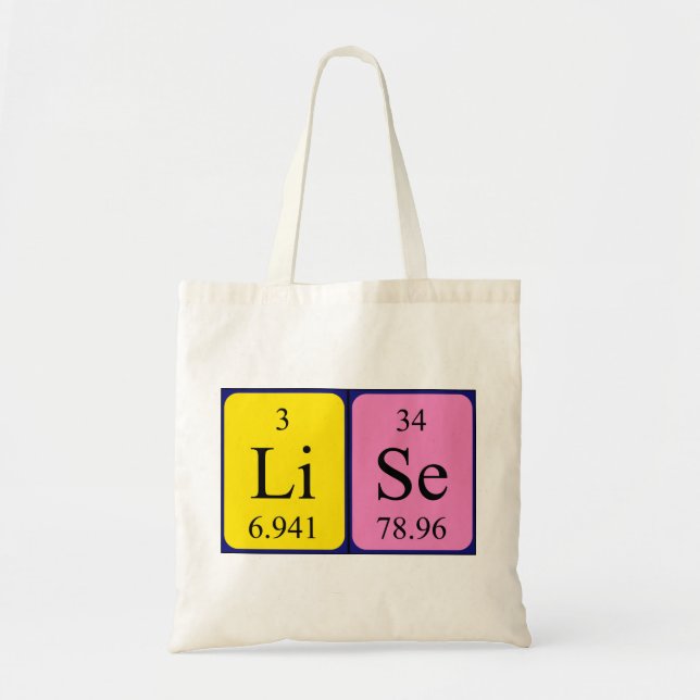 Sac fourre-tout de nom de table périodique Lise (Devant)
