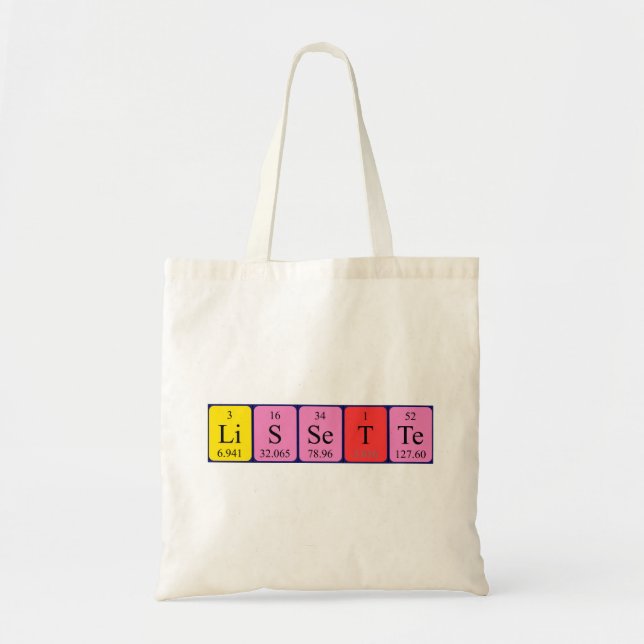 Sac fourre-tout de nom de table périodique Lissett (Devant)