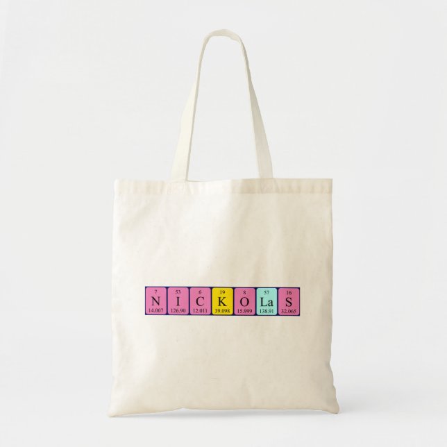 Sac fourre-tout de nom de table périodique Nickola (Devant)