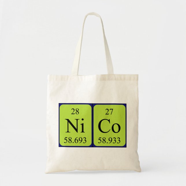 Sac fourre-tout de nom de table périodique Nico (Devant)