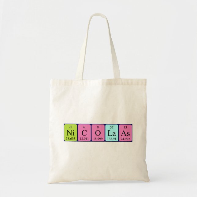 Sac fourre-tout de nom de table périodique Nicolaa (Devant)