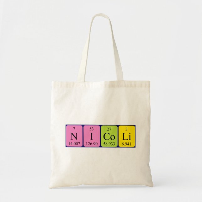 Sac fourre-tout de nom de table périodique Nicoli (Devant)