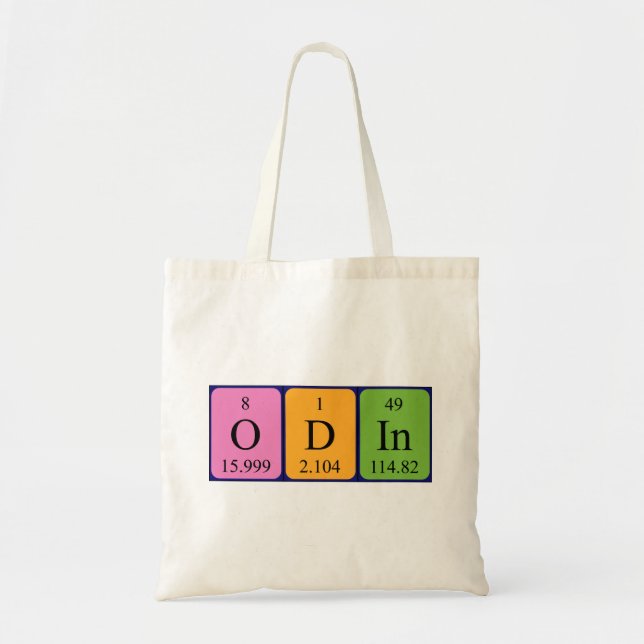 Sac fourre-tout de nom de table périodique Odin (Devant)