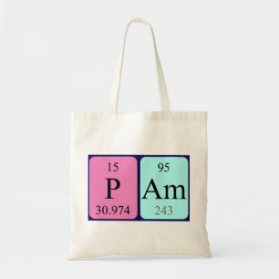 Sac fourre-tout de nom de table périodique Pam