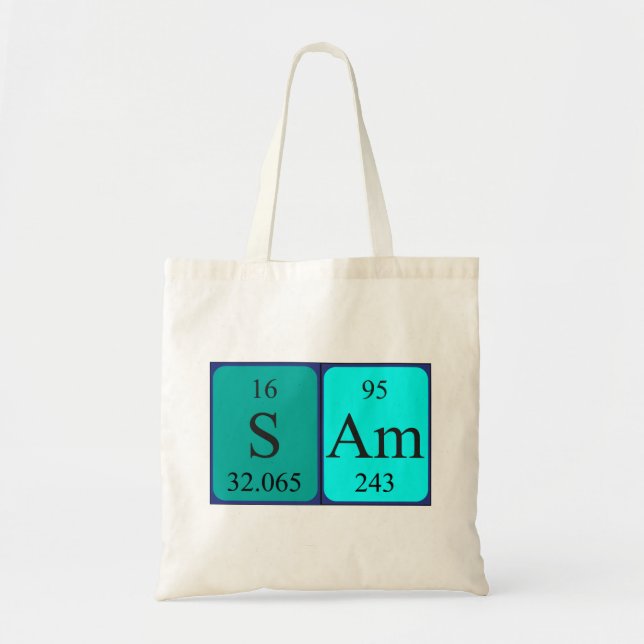 Sac fourre-tout de nom de table périodique Sam (Devant)