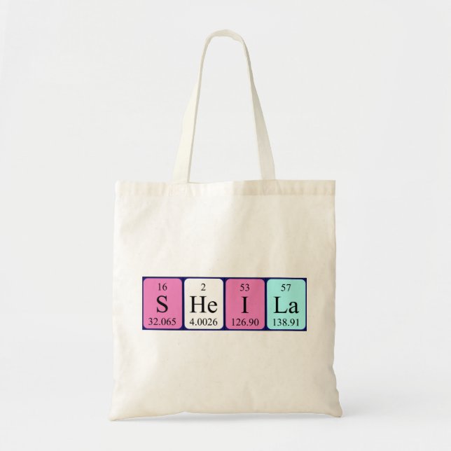 Sac fourre-tout de nom de table périodique Sheila (Devant)