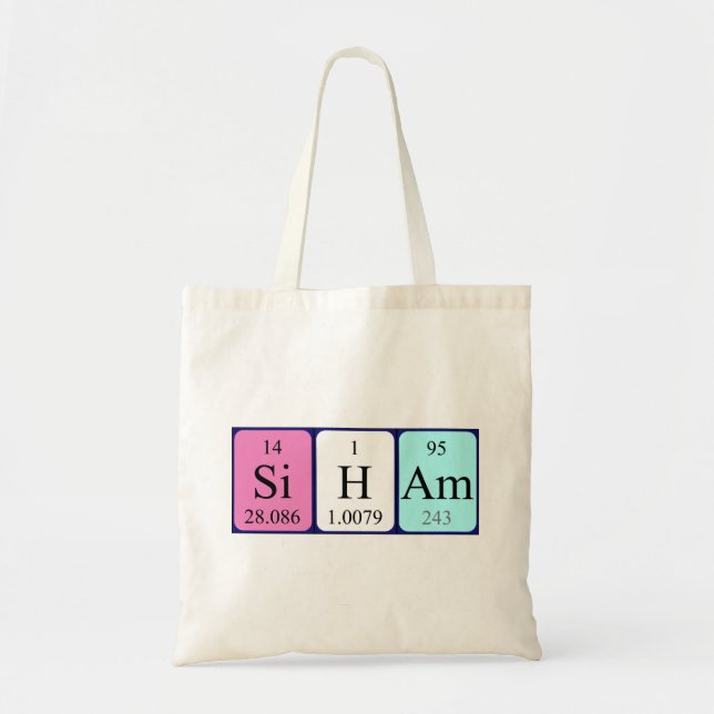 Sac fourre-tout de nom de table périodique Siham (Devant)
