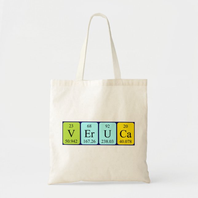 Sac fourre-tout de nom de table périodique Veruca (Devant)