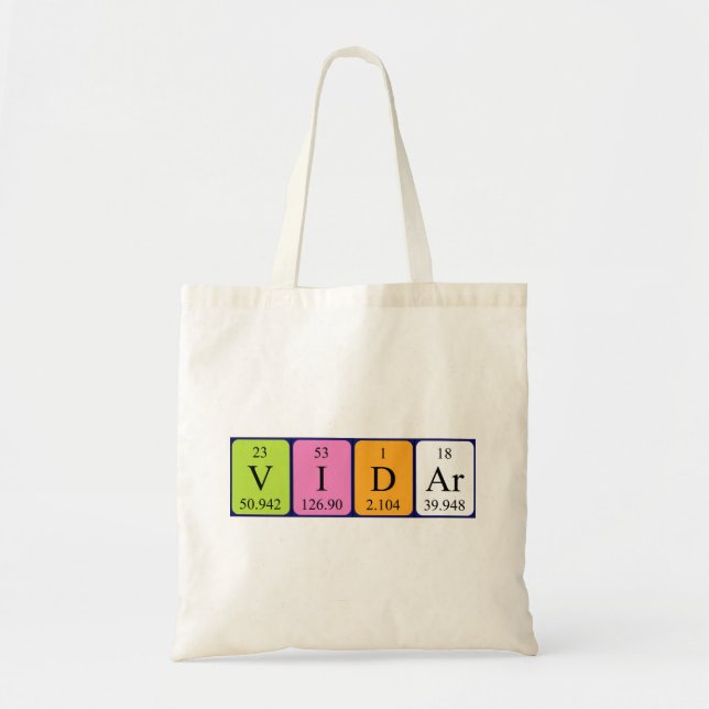 Sac fourre-tout de nom de table périodique Vidar (Devant)