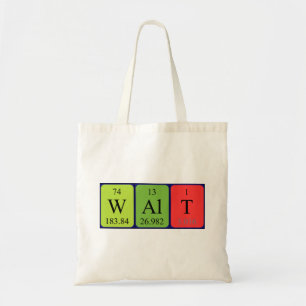 Sac fourre-tout de nom de table périodique Walt
