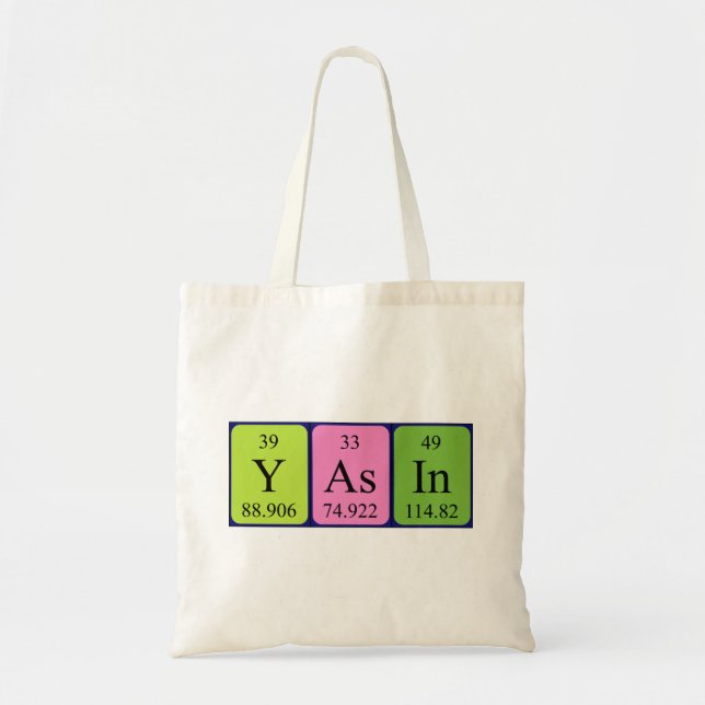 Sac fourre-tout de nom de table périodique Yasin (Devant)