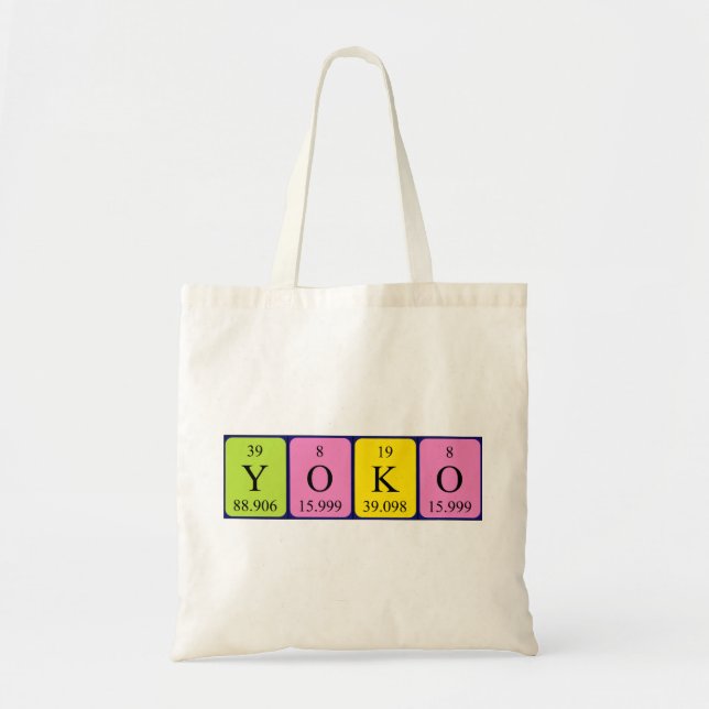 Sac fourre-tout de nom de table périodique Yoko (Devant)