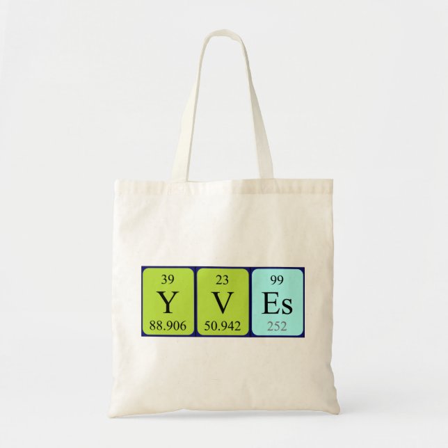 Sac fourre-tout de nom de table périodique Yves (Devant)