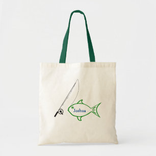 Sac fourre-tout de nom personnalisé de pêche