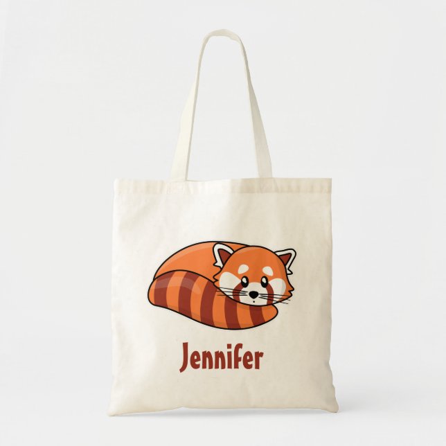 Sac fourre-tout de panda rouge Cute kawaii (Devant)