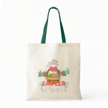 Sac fourre-tout de Pâques - Boeuf et lapin mignons