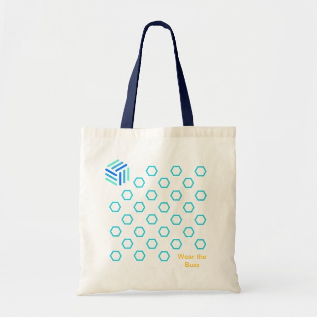 Sac fourre-tout de peigne bleu | Conception écolog (Devant)