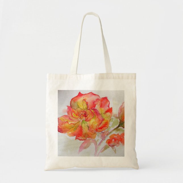 Sac fourre-tout de peinture à l'aquarelle Rose ora (Devant)