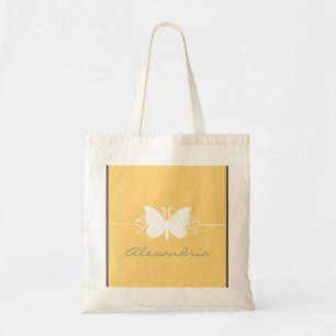 Sac fourre-tout de permules de papillon jaune doux