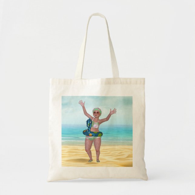 Sac fourre-tout de plage avec Belle baignade amusa (Devant)